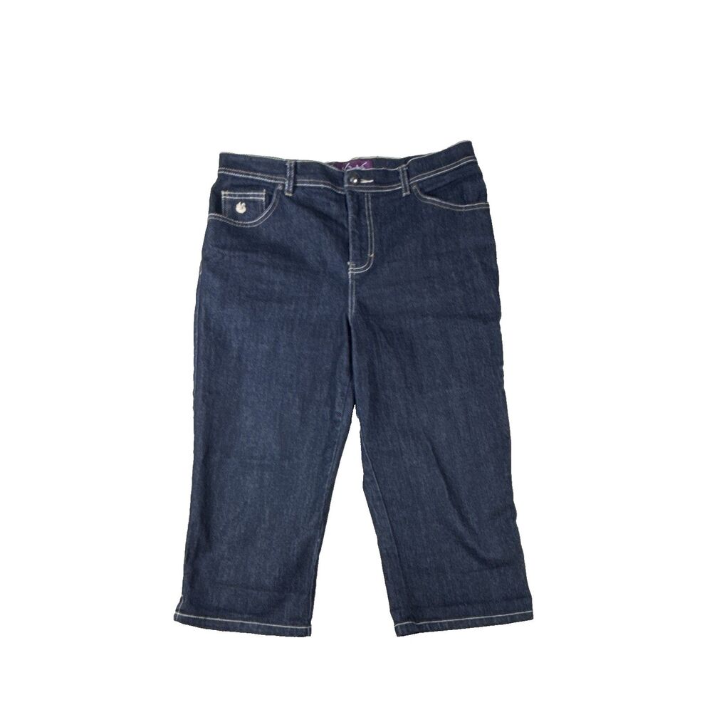Gloria Vanderbilt Amanda Capri Jeans Womens 12P Dark Wash Denim Stretch Petite